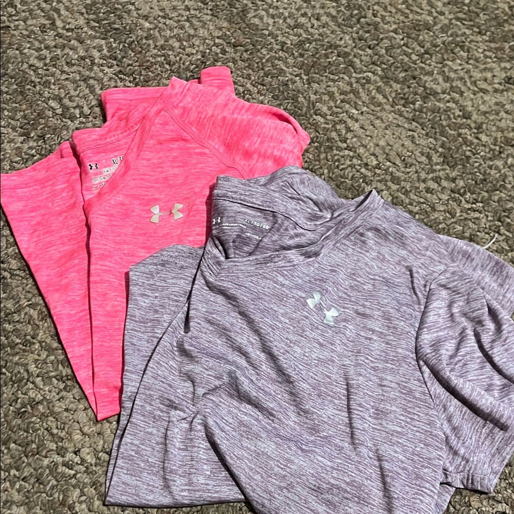 Under Armour Kids' Long Sleeve Tees - Pink, Gray, and Orange